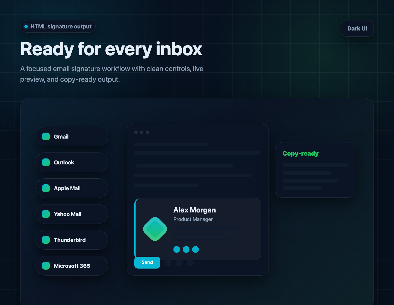 Email signature inbox compatibility preview