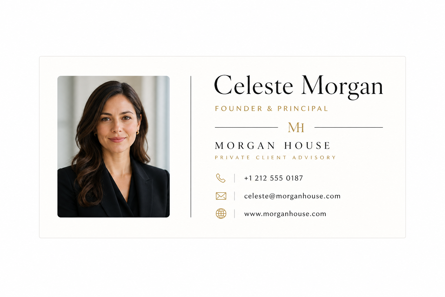Luxury Consultant email signature template preview