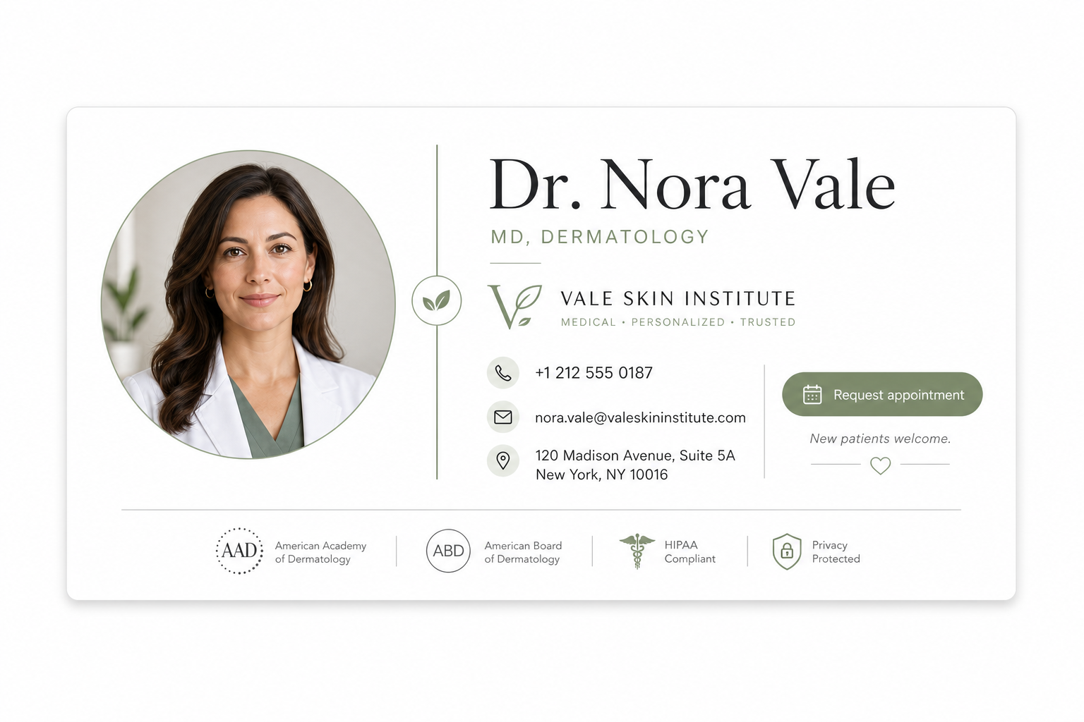 Healthcare Specialist email signature template preview